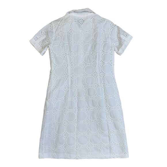 London Times Women's Eyelet Shirt Dress white ivory Size 6 - Picture 2 of 7